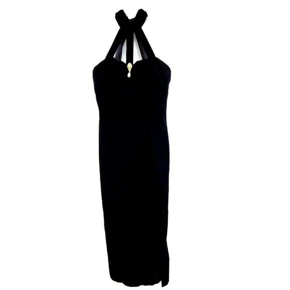 maternity halter maxi dress Black Satin Tie Halter Neck Maternity Maxi Dress